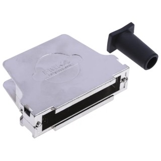 FCT from Molex FMK Series Die Cast Zinc Angled D-Sub Backshell, 37 Way Strain Relief FMK4-K201 / 1731110063