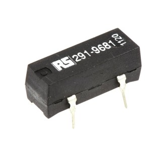 RS PRO PCB Reed Relay, 12V DC Coil, SPST, 300V DC Max, 0.5A Max, 1000 Ω 291-9681