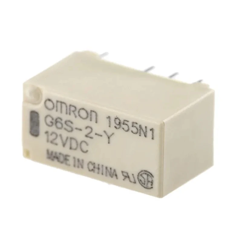 Omron Ultra-Miniature PCB Signal Relay, 12V DC Coil, 2A Switching Current, DPDT Contact Configuration G6S-2-Y DC12