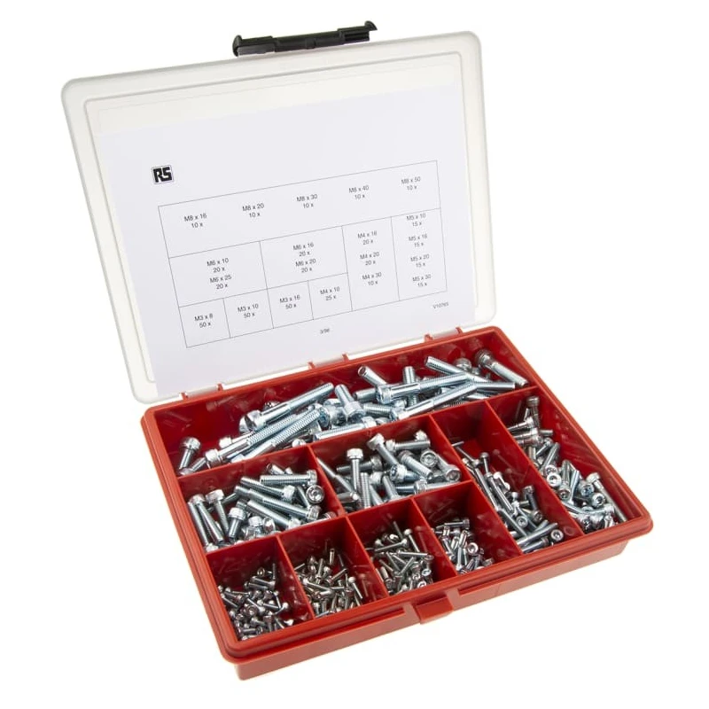 RS PRO Stainless Steel 415 Piece Hex Socket Drive Machine Screw Drive Screw/Bolt Kit 290-9612
