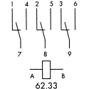 Finder Power Relay 12V DC Coil, 16A Switching Current, 3PDT Contact Configuration 62.33.9.012.0040