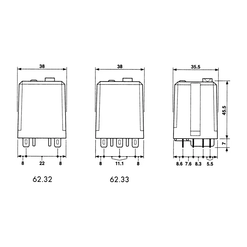 Finder Power Relay 12V DC Coil, 16A Switching Current, 3PDT Contact Configuration 62.33.9.012.0040