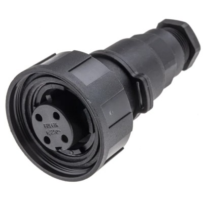 Bulgin Circular Connector 4 Contacts Cable Socket Female Polymer Housing Threaded Mating PX0748/S