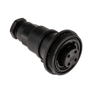 Bulgin Standard Buccaneer Series Circular Connector, 4 Contacts, In-Line, Socket, Female, , 10A Current, 250V, Threaded IP68