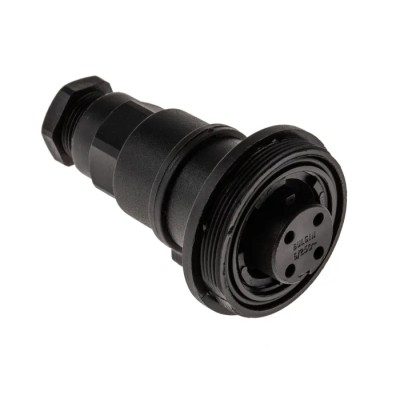 Bulgin Standard Buccaneer Series Circular Connector, 4 Contacts, In-Line, Socket, Female, , 10A Current, 250V, Threaded IP68