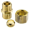 Legris Pneumatic Brass Pipe Fitting Compression Union Female Metric 1/2 in to Female Metric 10 mm 0106 10 00