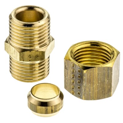 Legris Pneumatic Brass Pipe Fitting Compression Union Female Metric 1/2 in to Female Metric 10 mm 0106 10 00