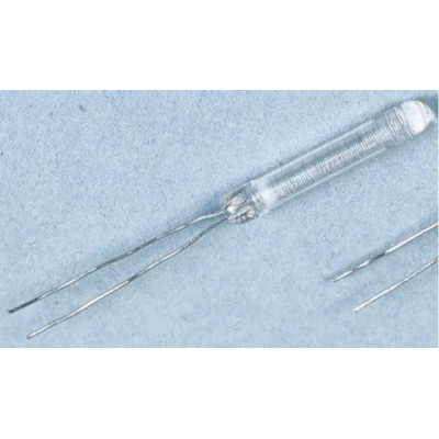 Correge PT100 RTD Sensor 3 mm Diameter, 10 mm Length, 2 Wire, Class A Accuracy, Glass Probe PT100