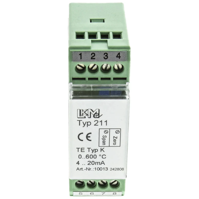 LKMelectronic Temperature Transmitter Thermocouple Input 4 to 20 mA Output 35V, -40°C to 85°C LKM 211/K1