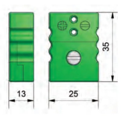 Reckmann Liste R9 Series Thermocouple Connector for Use with Type J Thermocouple DIN EN 10204 (2.2/3.1) R9-1717 J
