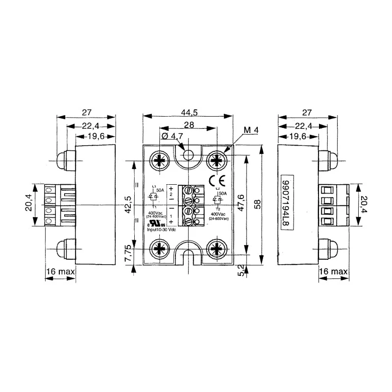 Celduc Relay Cover for Use with Single Phase Relay 1K470000
