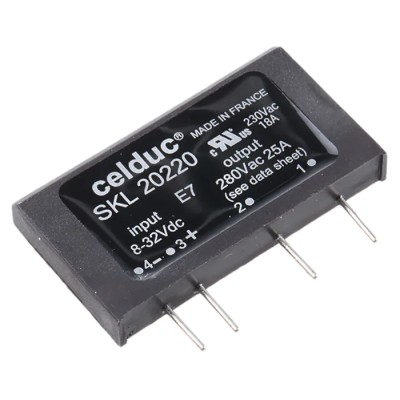 Celduc Solid State Relay SKL20220, 25 A Load, PCB Mount, 280 V Load, 32 V Control SKL20220