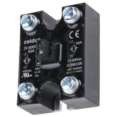 Celduc SC Series Solid State Relay 50 A Load 600 V AC Load Panel Mount Thyristor Output SCB865300