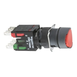Schneider Electric Harmony XB6 Series Push Button Switch, Spring Return, Panel Mount, 16 mm Cutout, SPST, Red LED XB6AA42B