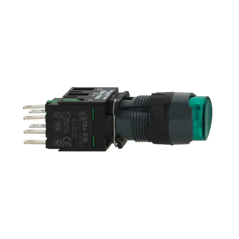 Schneider Electric Harmony XB6 Series Illuminated Push Button Switch, Spring Return, Panel Mount, 16 mm Cutout XB6AE3B1B