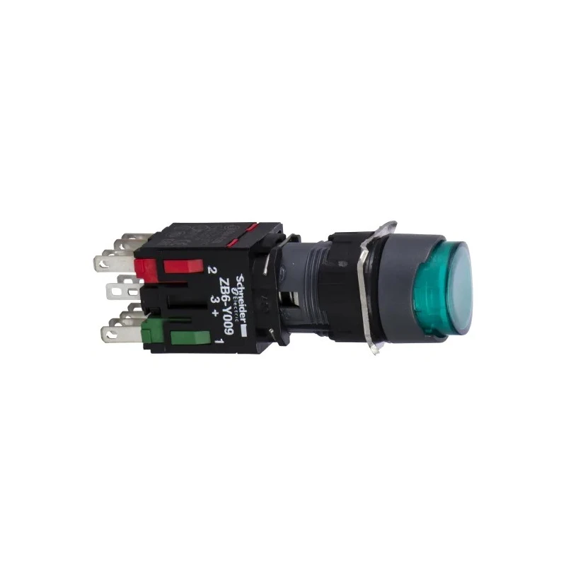Schneider Electric Harmony XB6 Series Illuminated Push Button Switch, Spring Return, Panel Mount, 16 mm Cutout XB6AE3B1B