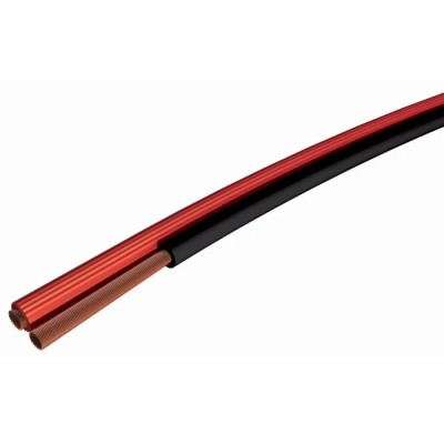 S2CEB 2-Core Flat Loudspeaker Audio Cable 100 m Black, Red PVC Jacket S2CEB