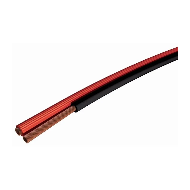 S2CEB 2-Core Flat Loudspeaker Audio Cable 100 m Black, Red PVC Jacket S2CEB
