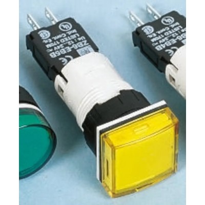 Schneider Electric Panel Mount Yellow LED Pilot Light Harmony XB6 16 mm Cutout 30V AC/DC IP65 Round XB6CV5BB