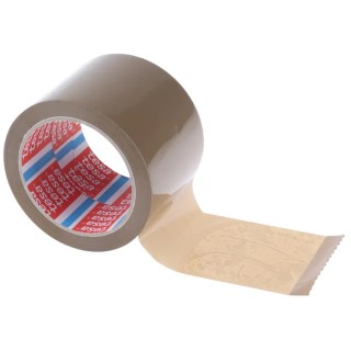 Tesa Brown Packing Tape 75mm Width, 66m Length, 46μm Thickness with Natural Rubber Adhesive 04089-00007-06