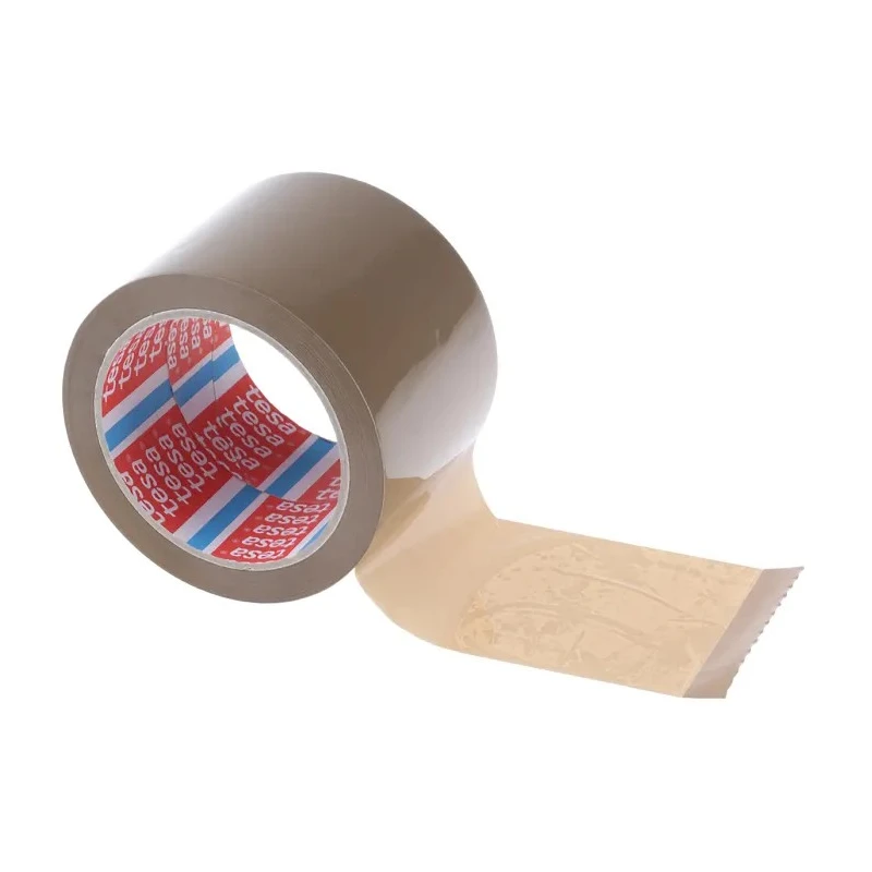 Tesa Brown Packing Tape 75mm Width, 66m Length, 46μm Thickness with Natural Rubber Adhesive 04089-00007-06