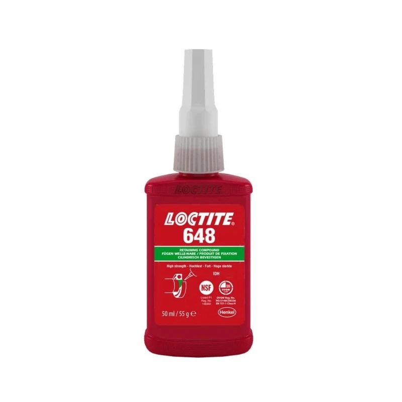 Loctite Green High Strength Retaining Compound Urethane Methacrylate Liquid Bottle 50 ml, Operating -55°C to LOCTITE® 648
