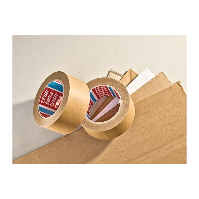 Tesa Brown Kraft Paper Backed Packing Tape 50 mm x 50 m Synthetic Rubber Adhesive 125μm Thickness 04313-00000-12
