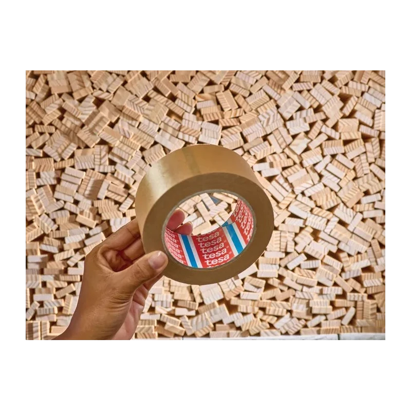 Tesa Brown Kraft Paper Backed Packing Tape 50 mm x 50 m Synthetic Rubber Adhesive 125μm Thickness 04313-00000-12
