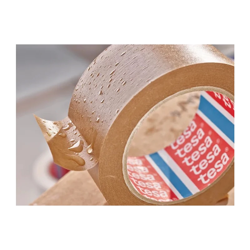 Tesa Brown Kraft Paper Backed Packing Tape 50 mm x 50 m Synthetic Rubber Adhesive 125μm Thickness 04313-00000-12