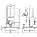 Rose+Krieger Die Cast Aluminium M10 Hinge Clamp Connecting Component for Strut Profile 30 mm Round Tube Size 183000070200