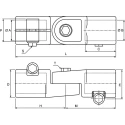 Rose+Krieger Hinge Clamp Connecting Component for 50 mm Strut Profile and 50.2 mm Round Tube M10 Thread 185000000200