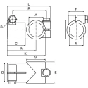 Rose+Krieger M8 Angle Clamp Connecting Component Strut Profile 12 mm Round Tube Size 12 mm 111200000200