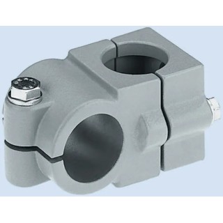 Rose+Krieger Connecting Component Cross Clamp, Strut Profile 40 mm, Round Tube Size 40.3 mm, Die Cast Aluminium 104000050200
