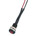 Oxley Red LED Panel Mount Indicator, 6.4 mm Mount Hole, Flying Lead Termination, IP66 Sealed, 24V OXL/CLH/63/B/24AC/FL30/AL