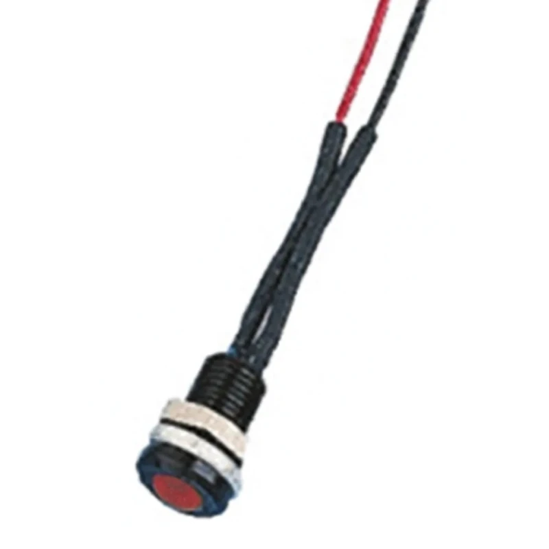 Oxley Red LED Panel Mount Indicator, 6.4 mm Mount Hole, Flying Lead Termination, IP66 Sealed, 24V OXL/CLH/63/B/24AC/FL30/AL