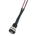 Oxley Yellow Panel Mount Indicator 6.35mm Mount Hole, IP66 Sealed, Black Bezel 
