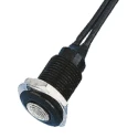 Oxley White LED Panel Mount Indicator, 10.2 mm Mount Hole, Flying Lead Termination, IP66, 230V AC OXL/CLH/100/230/FL30/WE