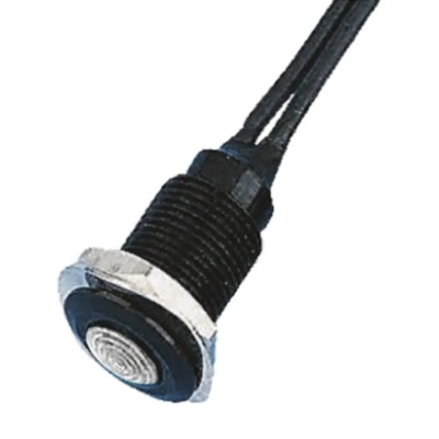Oxley White LED Panel Mount Indicator, 10.2 mm Mount Hole, Flying Lead Termination, IP66, 230V AC OXL/CLH/100/230/FL30/WE