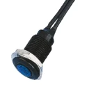 Oxley Blue LED Panel Mount Indicator, 10.2 mm Mount Hole, IP66 Sealed, 230V AC, Flying Lead OXL/CLH/100/230/FL30/BE
