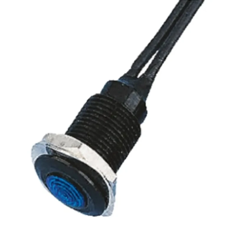 Oxley Blue LED Panel Mount Indicator, 10.2 mm Mount Hole, IP66 Sealed, 230V AC, Flying Lead OXL/CLH/100/230/FL30/BE