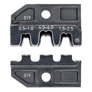 Knipex Crimp Die Set, Coaxial Type Crimp Die, Insulated, 0.5 to 6 mm², Black 97 49 05
