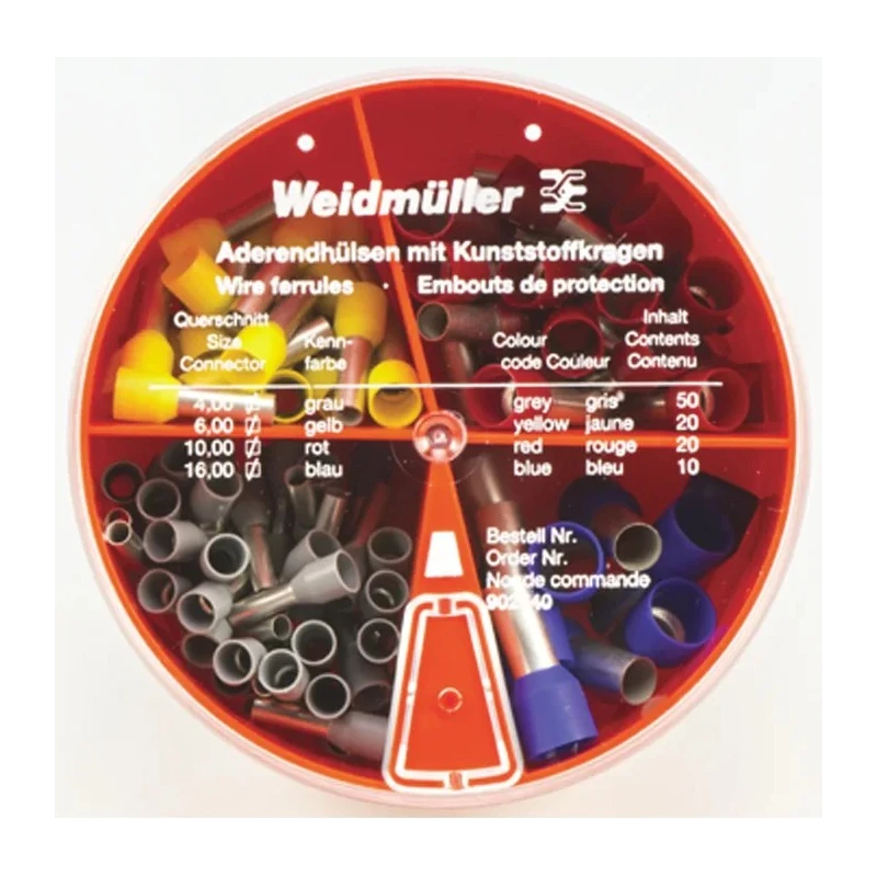 Weidmüller Bootlace Ferrule Crimp Terminal Kit 4mm² to 16mm² Wire End Ferrules 9025400000