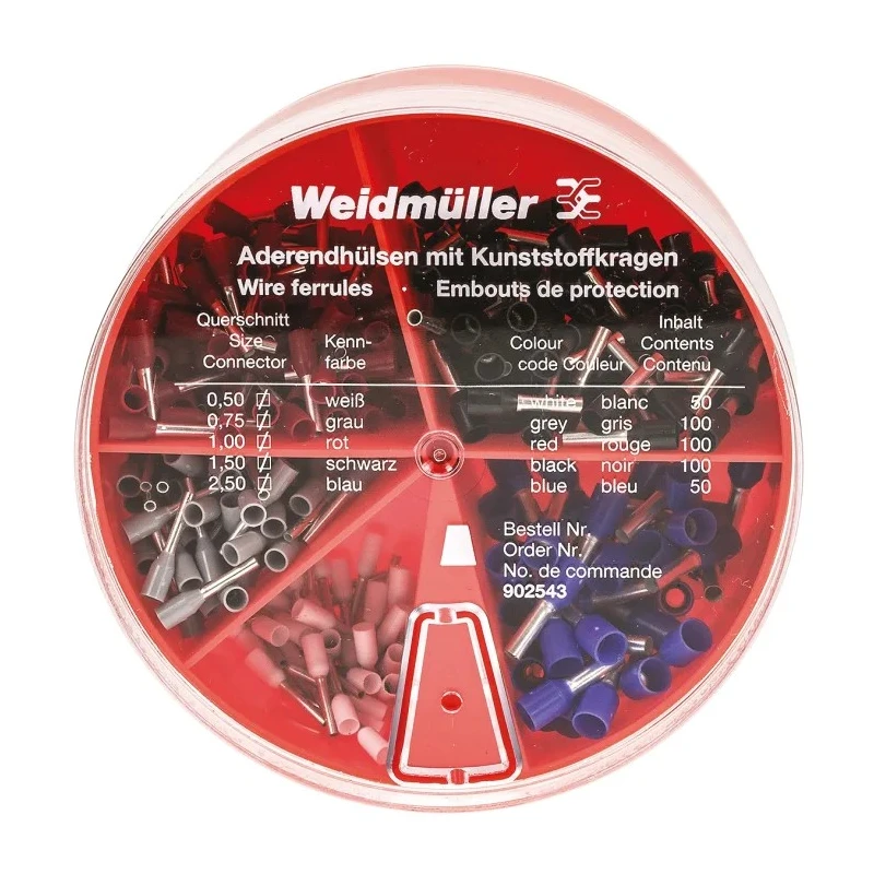 Weidmüller Bootlace Ferrule German Colour Coded Crimp Terminal Kit 0.5mm² to 2.5mm² 9025430000
