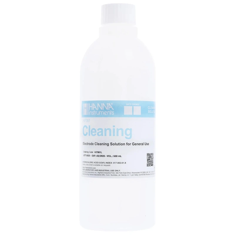 Hanna Instruments Buffer Solution, Cleaning, 500 ml Bottle HI-7061L