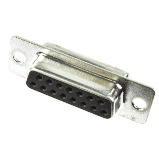 ITT Cannon ZDF 15 Way Straight 2.77 mm Pitch Panel Mount D-Sub Connector with 120 in Through Hole Female 119998-2836
