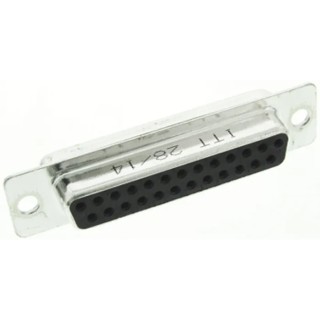 ITT Cannon 25 Way Straight Panel Mount D-Sub Connector 2.77 mm Pitch Steel Housing Female 119998-2837