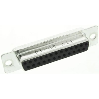 ITT Cannon 25 Way Straight Panel Mount D-Sub Connector 2.77 mm Pitch Steel Housing Female 119998-2837