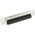 ITT Cannon 25 Way Straight Panel Mount D-Sub Connector 2.77 mm Pitch Steel Housing Female 119998-2837