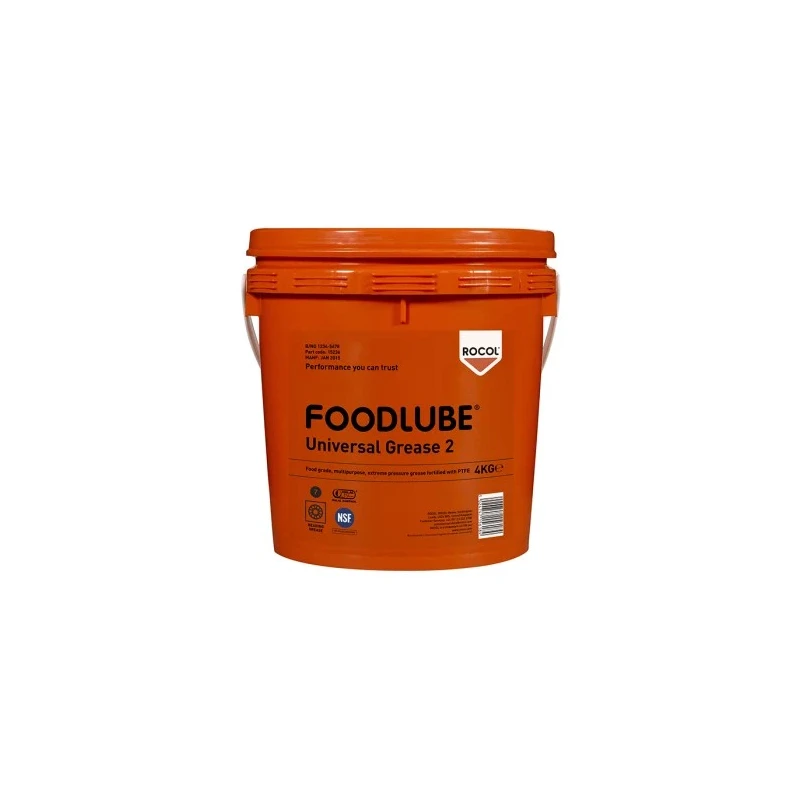 Rocol Foodlube Universal 2 Multi Purpose Lubricant Polytetrafluoroethylene White 4 kg Tin 15236