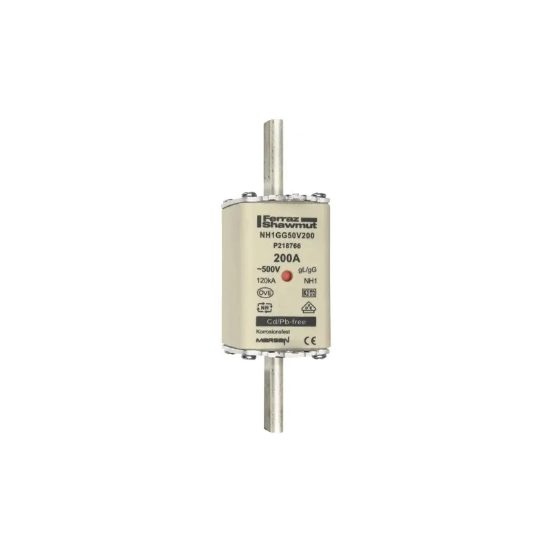 Mersen 200A NH Fuse NH1 500V AC Ceramic Fuse with Blown Indicator P218766 / NH1GG50V200